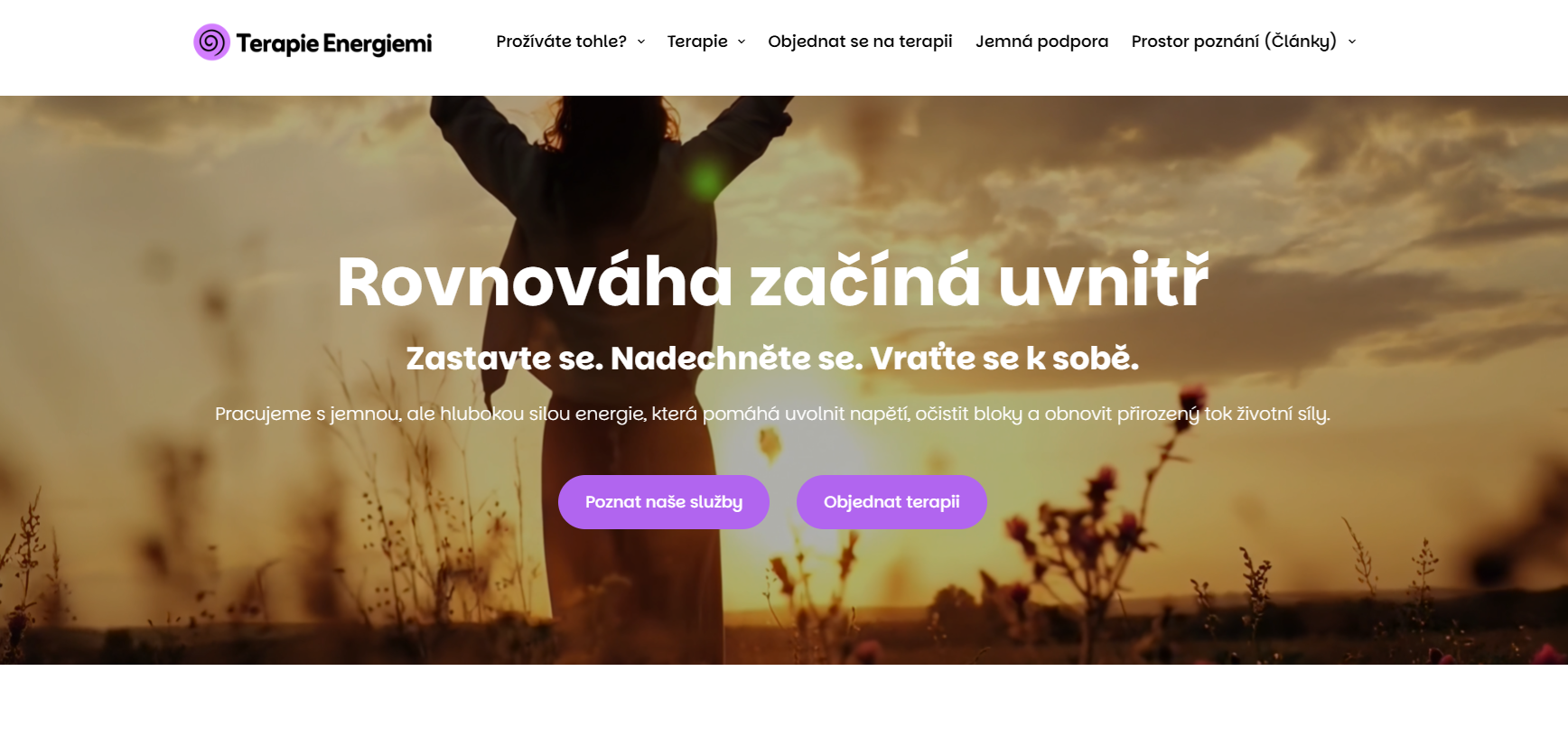 Terapie Energiemi - webová prezentace